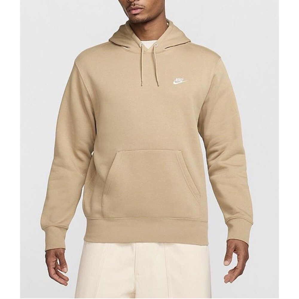 Nike Men’s Sportswear Club Pullover Hoodie Size Large Parachute Beige FN3859-297